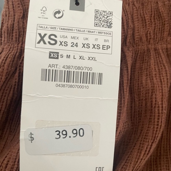 Zara Rust Brown Capris for Women - Picture 3 of 4
